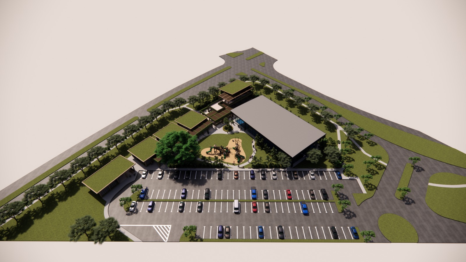 Estuari Sports Centre: master plan aerial