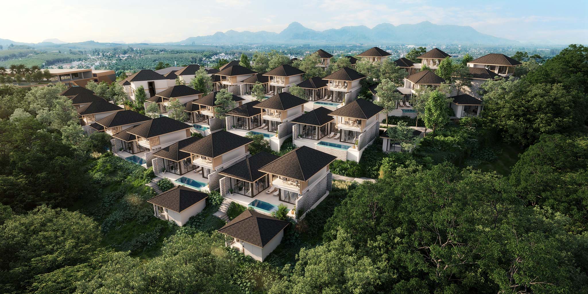KAHLI Phuket: hillside villas birdseye render