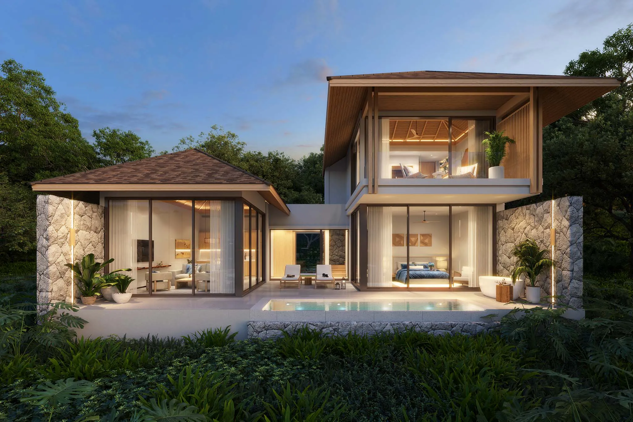 KAHLI Hillside Villa: front elevation render