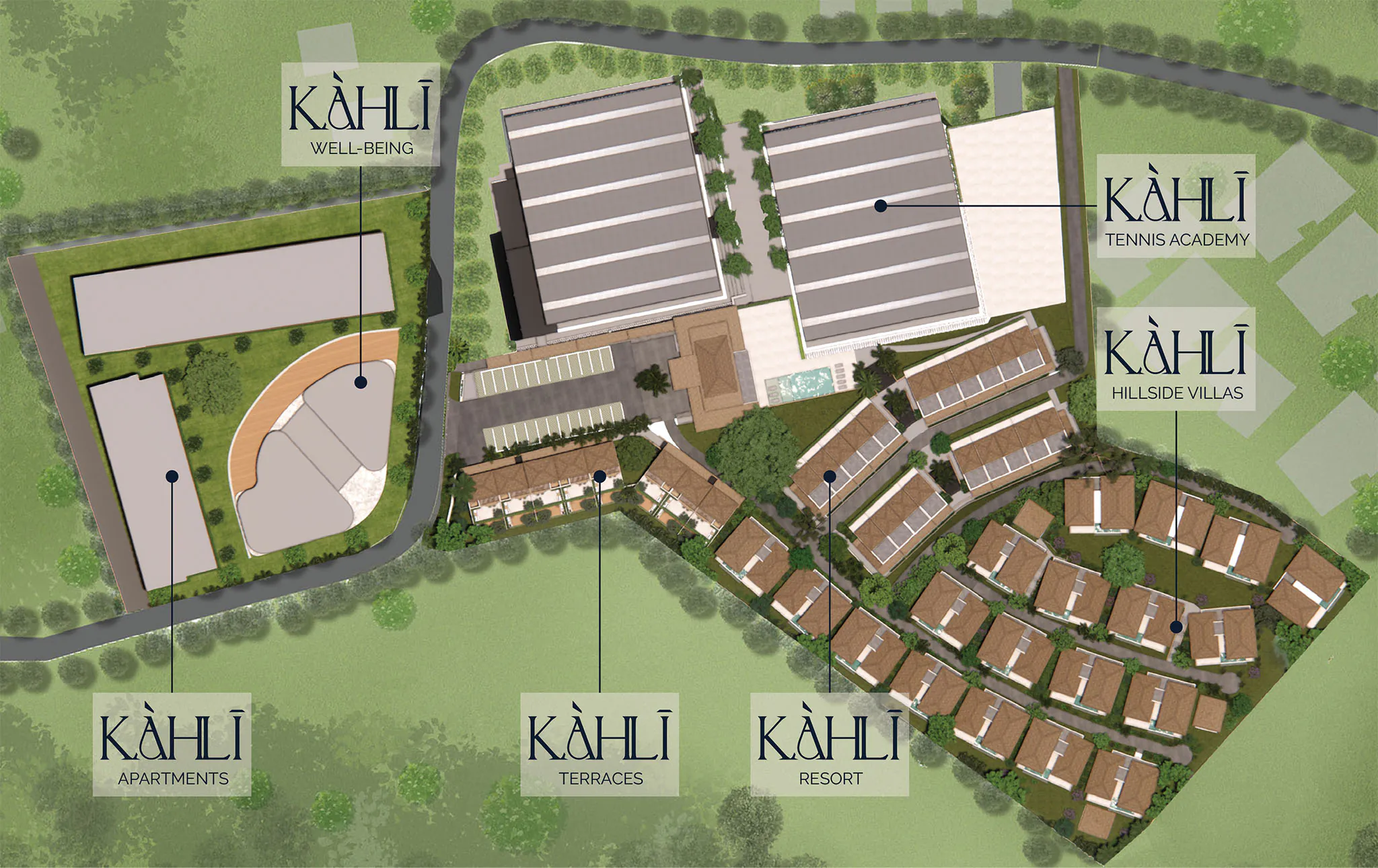 KAHLI Phuket masterplan: landscape view