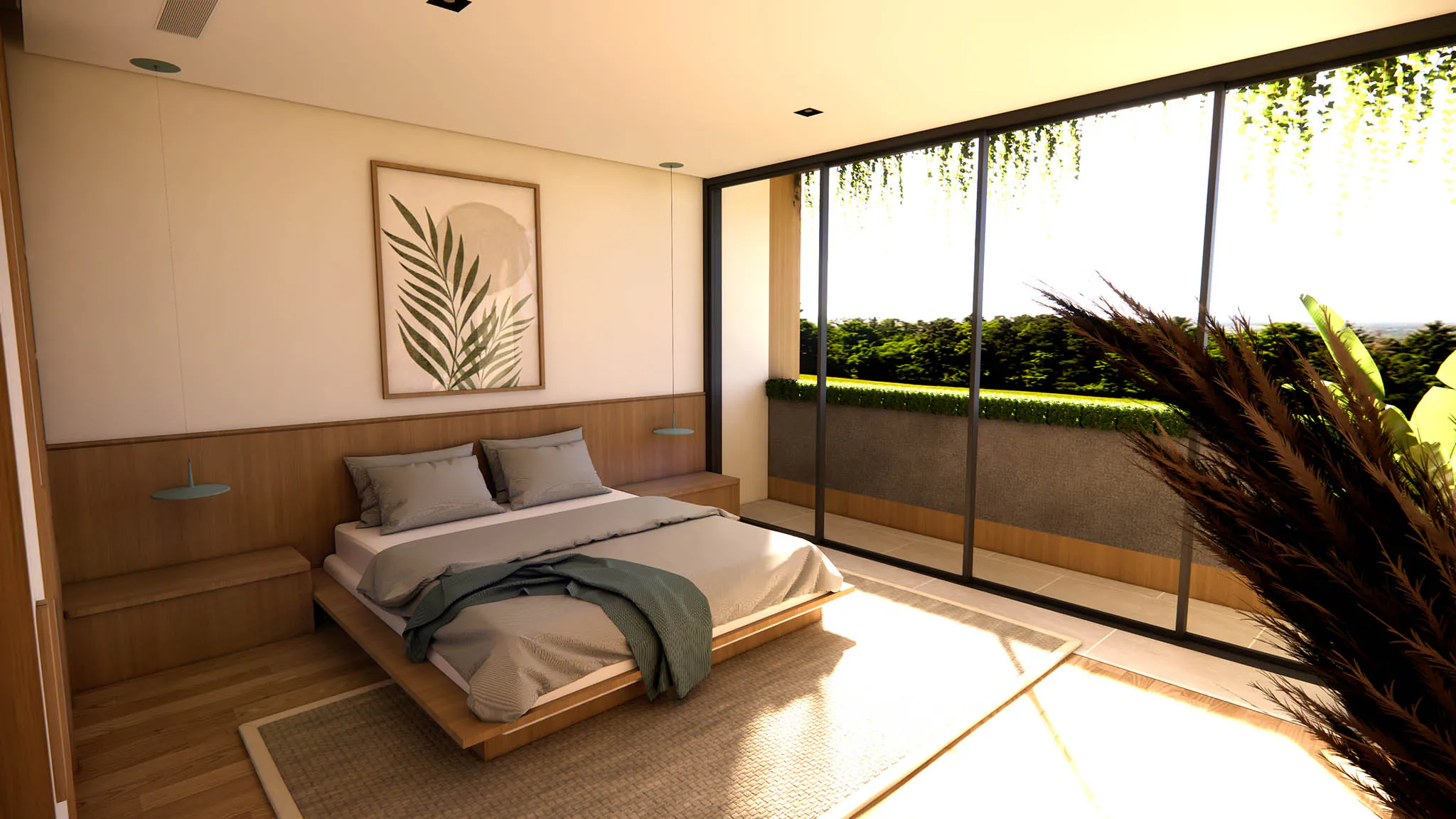 KAHLI Terraces: master bedroom daytime render